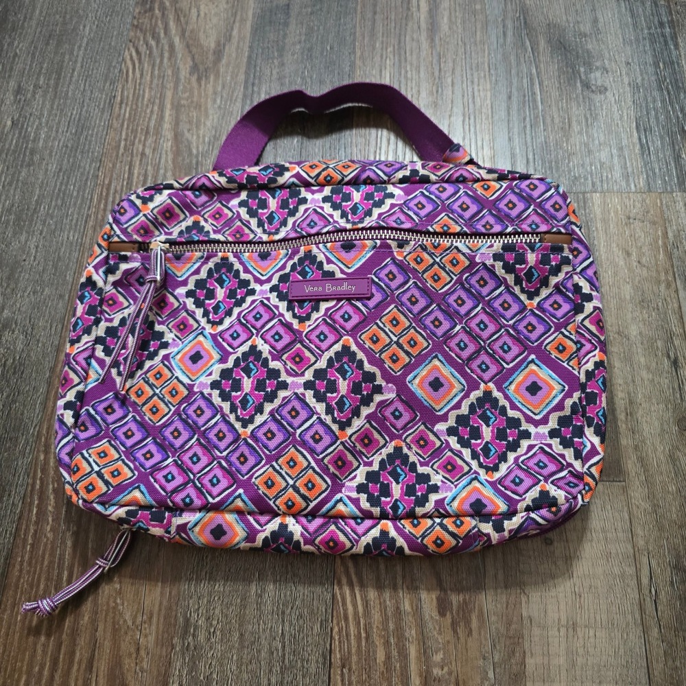 Vera Bradley Travel Organizer Women Purple Geometric Diamond Hanging Bag